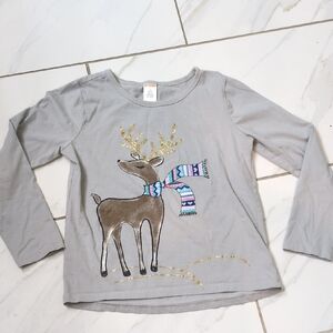 Gymboree Gray Long Sleeve with Reindeer Design